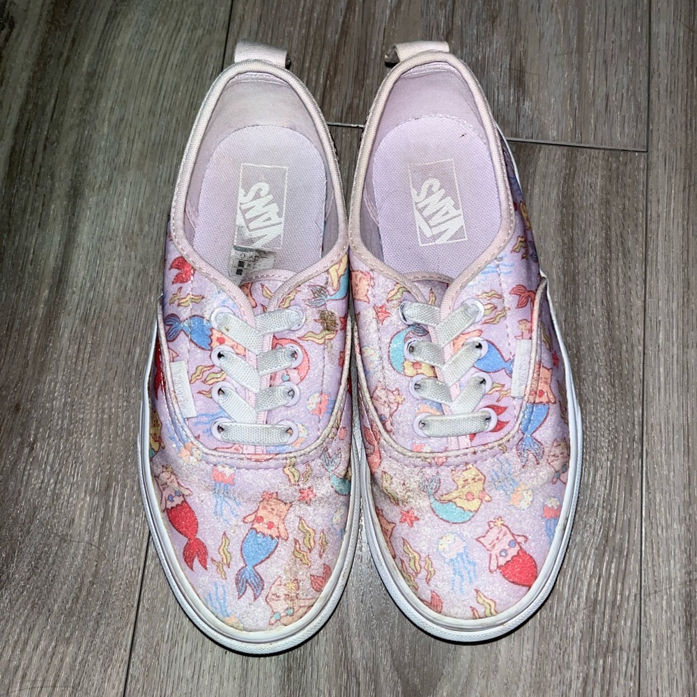 Girls size 2Y vans cat mermaids purple